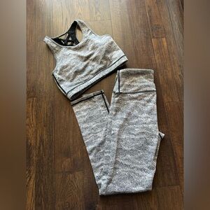 Mono B Matching Athletic Set- Sports Bra and Leggings- Size Medium